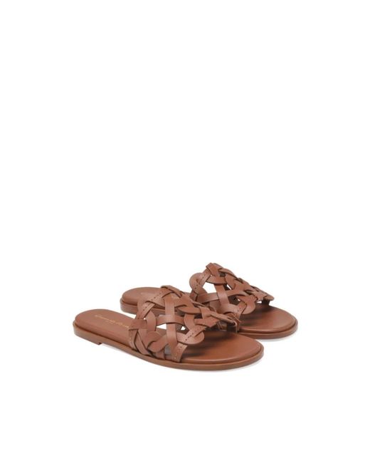 Gianvito Rossi Brown Sliders