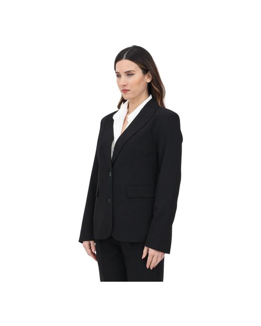ONLY Jassen ,Zwart ,Gestructureerde Zwarte Jas Slim Fit in het Black