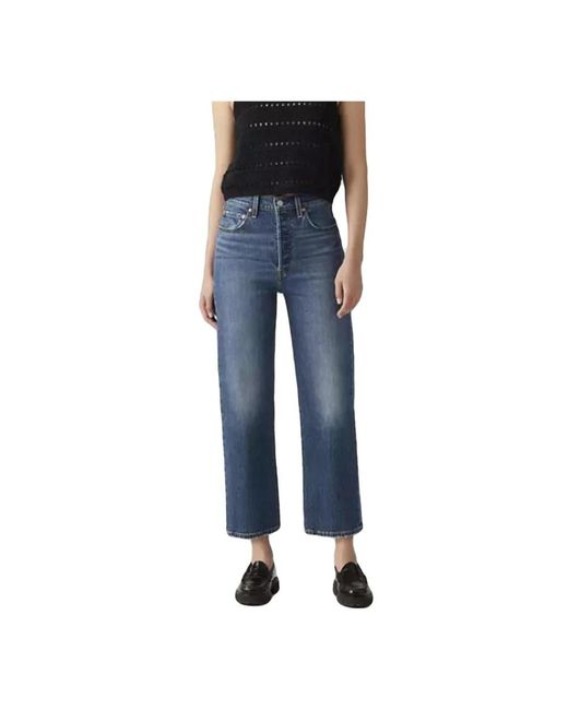 Levi's Ribcage Straight Ankle in het Blue