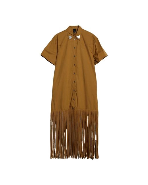 Pinko Brown Shirt Dresses