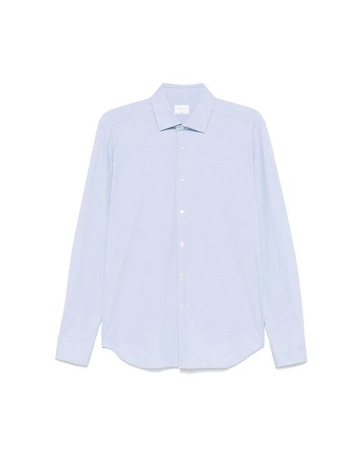 Xacus Blau/weißes hemd mit diamantmuster in Blue für Herren