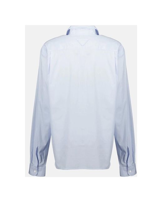 Prada Overhemden ,Blauw ,Katoen Blauw Overhemd Elegant Herfst-Winter Collectie in het Blue