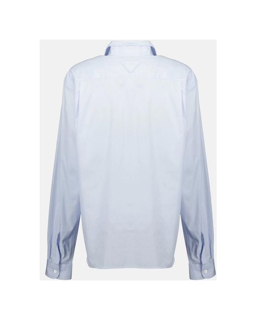 Prada Overhemden ,Blauw ,Katoen Blauw Overhemd Elegant Herfst-Winter Collectie in het Blue