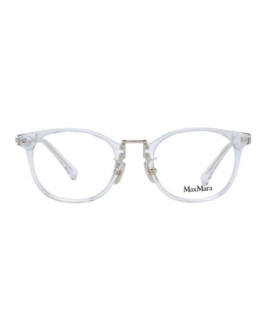 Max Mara Accessoires ,Wit ,Ronde Optische Frames in het Metallic