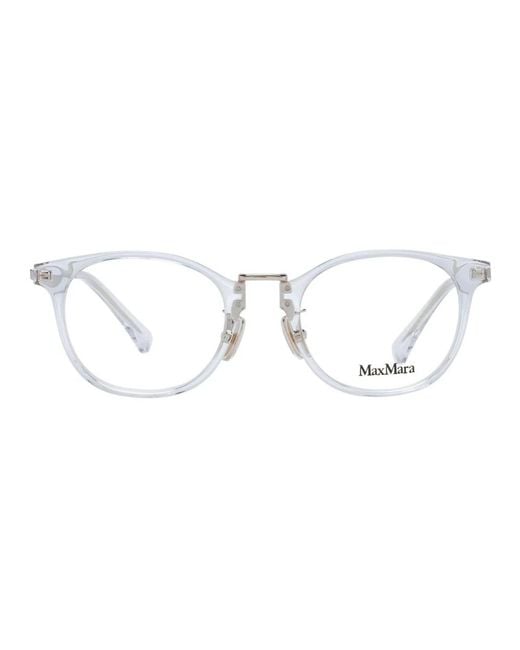 Max Mara Accessoires ,Wit ,Ronde Optische Frames in het Metallic