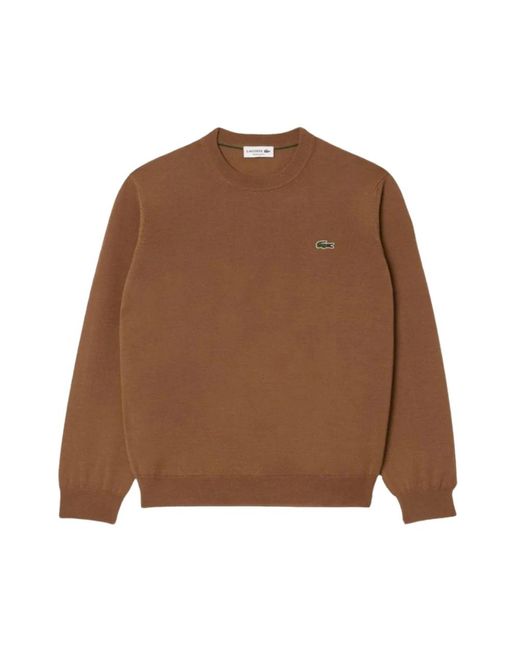 Lacoste Rundhalsausschnitt pullover in Brown für Herren
