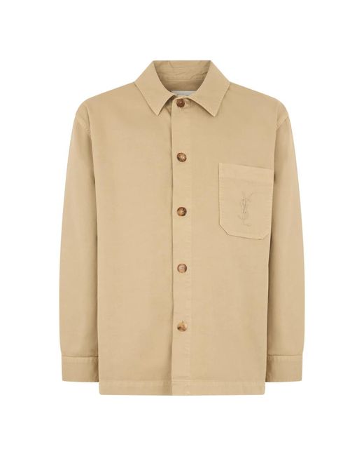 Saint Laurent Cassandre Overshirt in het Natural voor heren