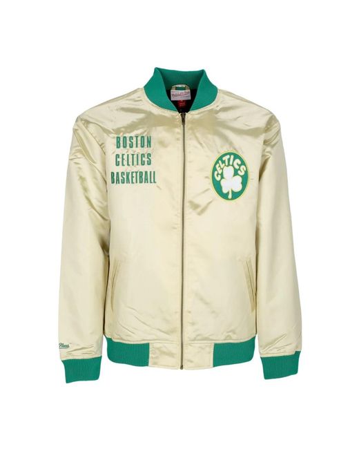 Mitchell & Ness Jassen ,Geel ,Satijn Boston Celtics Vintage Lichtgewicht Satijnen Jas in het Green voor heren