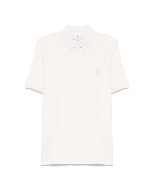 Polo Shirts di Brunello Cucinelli in White da Uomo