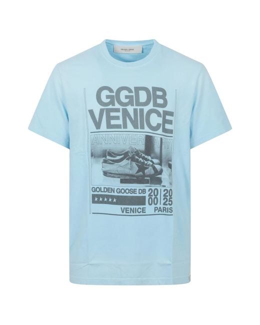 Golden Goose Deluxe Brand Blue T-Shirts for men