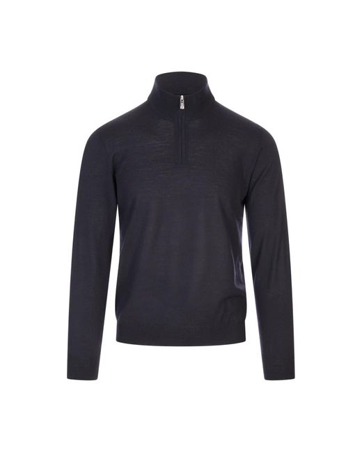 Fedeli Blaue Wollpullover in Blue für Herren