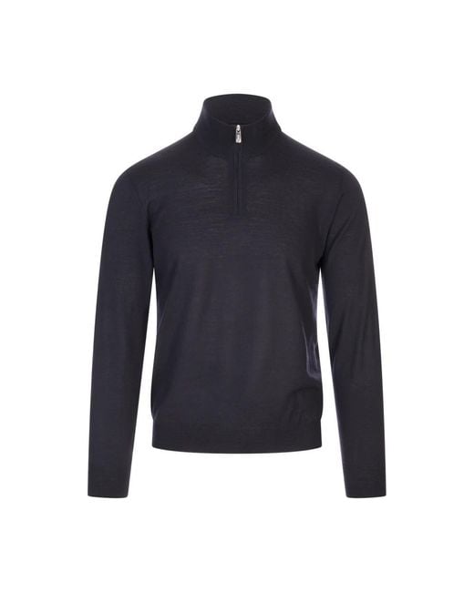 Fedeli Blue Turtlenecks for men