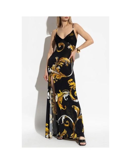 Versace Jeans Couture Black Kleid Mit Frontschlitz