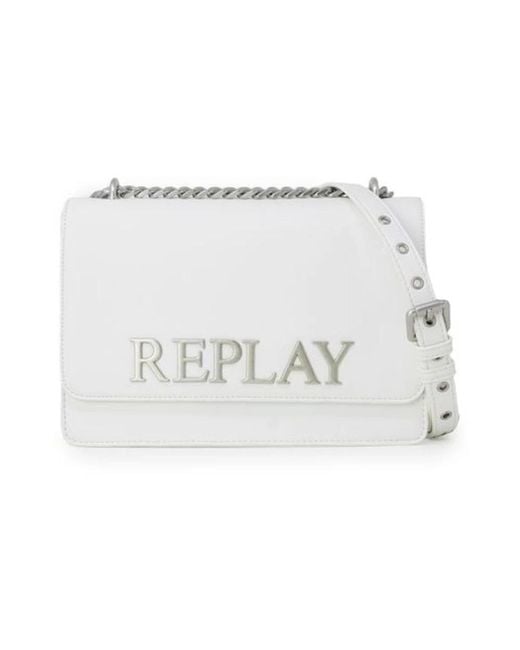 Replay White Cross Body Bags
