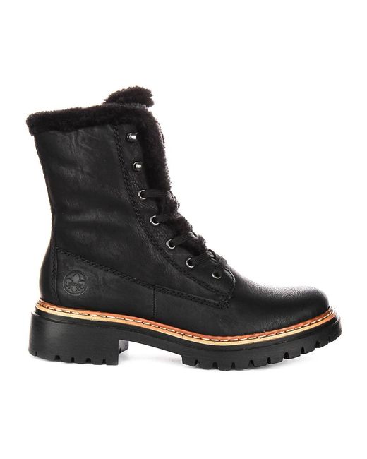 Rieker Black Lace-Up Boots