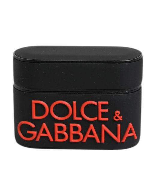 Dolce & Gabbana Schwarzes Oranges Airpods Schutzhülle in Black für Herren