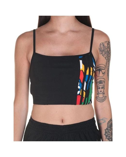 Adidas Originals Black Sleeveless Tops