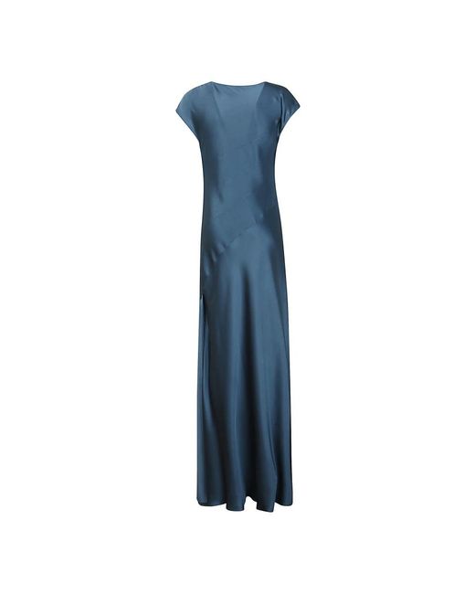 Alberta Ferretti Kleedjes ,Blauw ,Satijn Zijden Satijn V-Hals Jurk Roze in het Blue