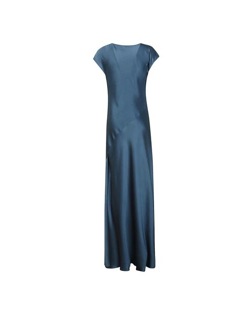 Alberta Ferretti Kleedjes ,Blauw ,Satijn Zijden Satijn V-Hals Jurk Roze in het Blue