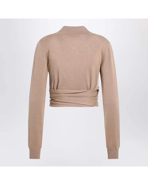 Dolce & Gabbana Natural V-Neck Knitwear