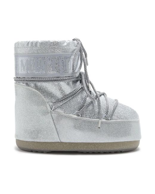 Glitter scarpe argento di Moon Boot in Gray