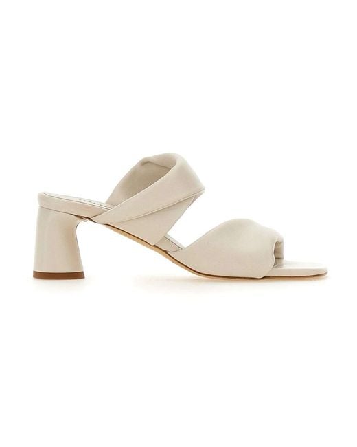 Halmanera White Heeled Mules