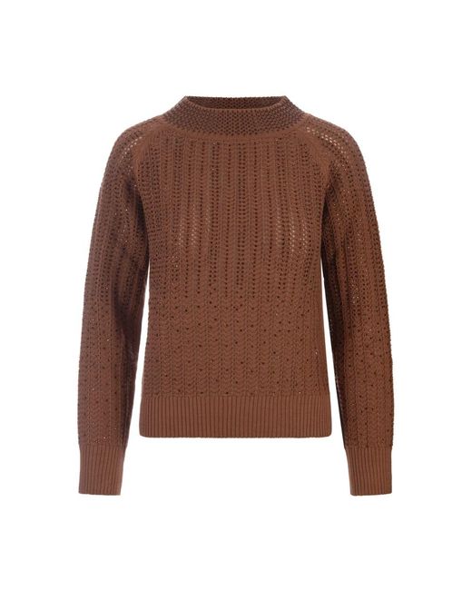 Knitwear > round-neck knitwear Ermanno Scervino en coloris Brown