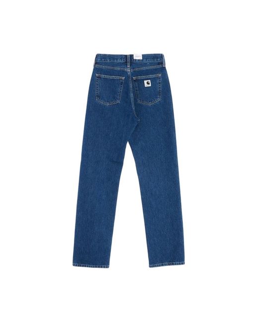 Carhartt Blue High-Waisted Straight Leg Jeans