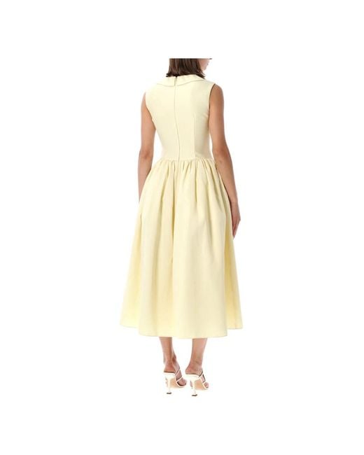 Self-Portrait Yellow Midi Dresses