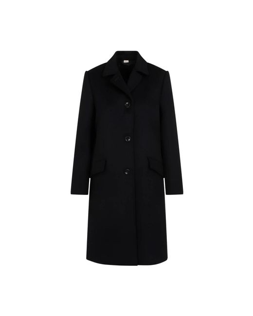 Cappotto in lana nera con revers di Gucci in Black