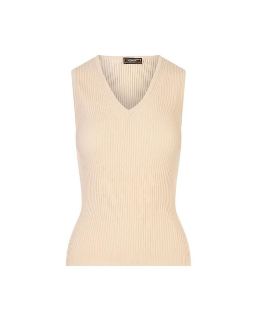 Peserico Natural Sleeveless Tops