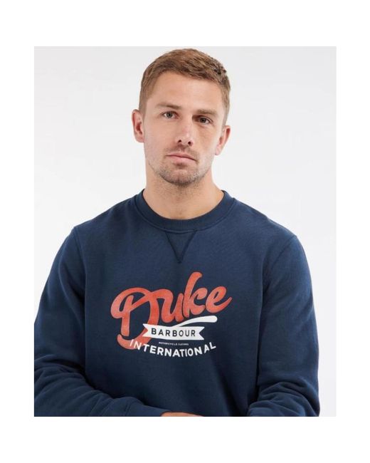 Barbour Hoodies & Sweatvesten ,Blauw ,Katoen Motorfiets-Geïnspireerde Sweatshirt in het Blue voor heren