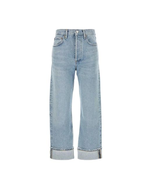 Agolde Blue Straight Jeans