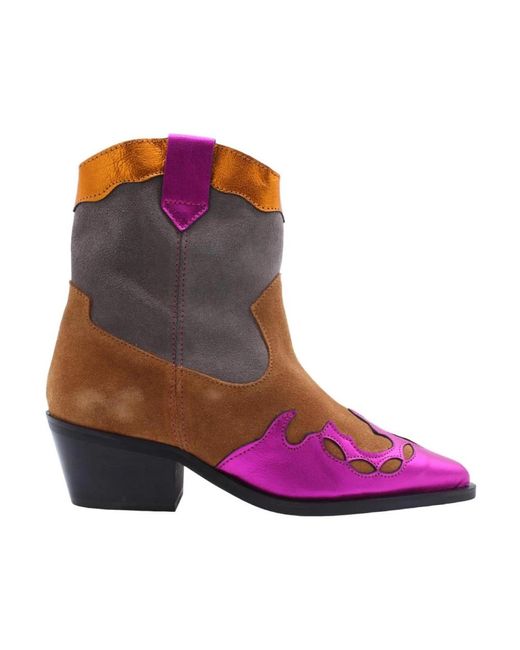 Dwrs Label Purple Cowboy Boots
