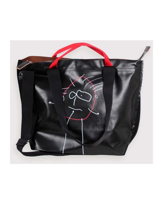 Plan C Black Shopping Bags