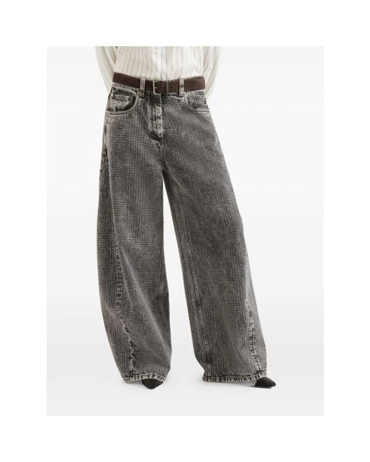 Brunello Cucinelli Gray Wide Jeans