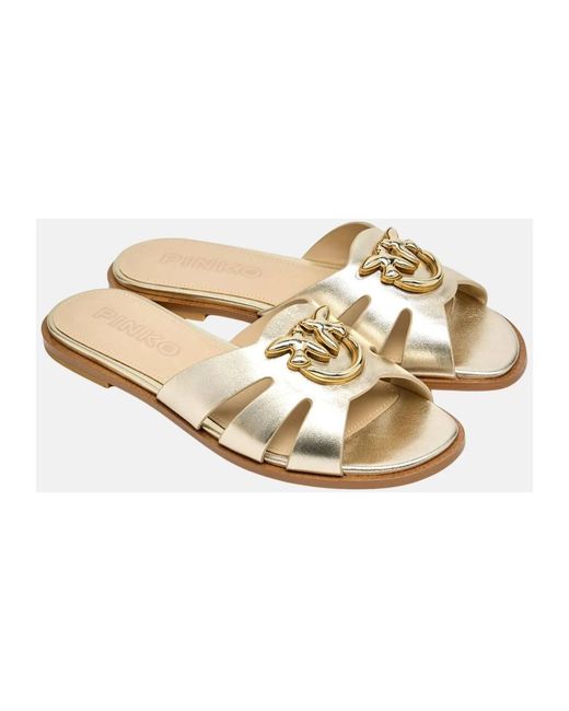 Pinko Metallic Sliders