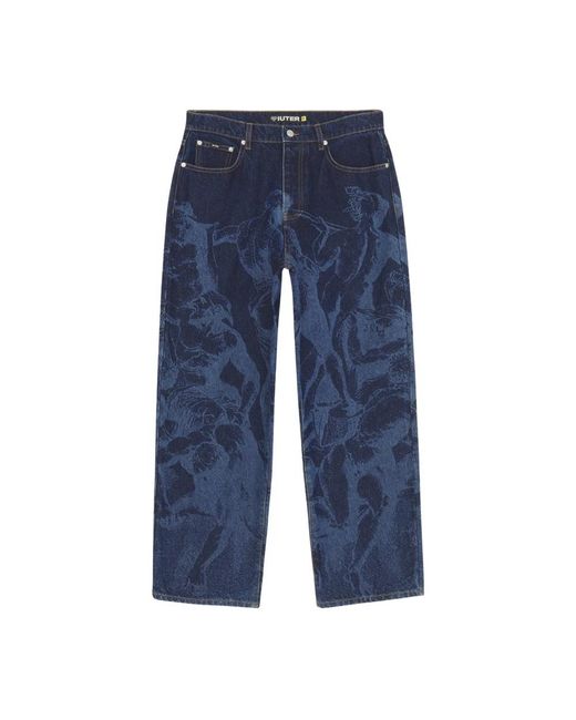 Iuter Blue Loose-Fit Jeans for men