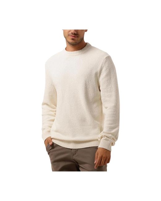SELECTED Beiger Strick-Crew-Neck-Pullover in Natural für Herren