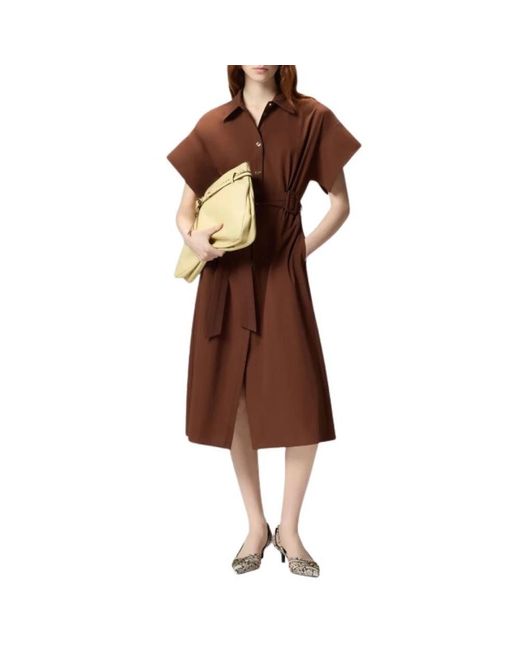 Pinko Brown Shirt Dresses