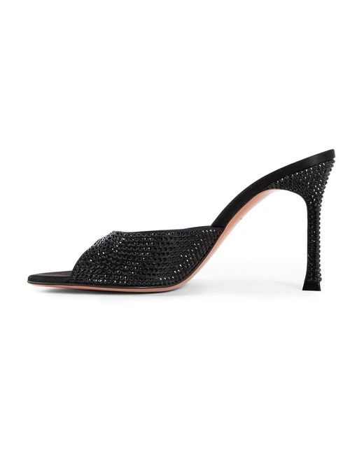AMINA MUADDI Black Heeled Mules