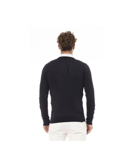 Baldinini Blue V-Neck Knitwear for men