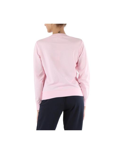 Sun 68 Pink Baumwoll-piqué-sweatshirt mit strass-logo
