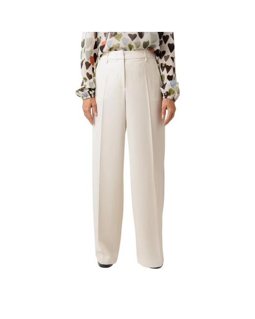 Luisa Cerano Natural Wide Trousers