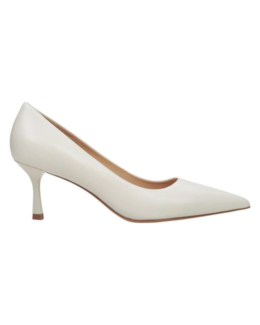 ESTRO Schoenen ,Leer Puntige Pumps Met Naaldhak in het White
