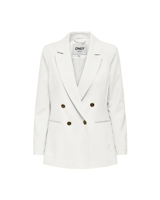 Life long sleeves fit blazer donna di ONLY in White