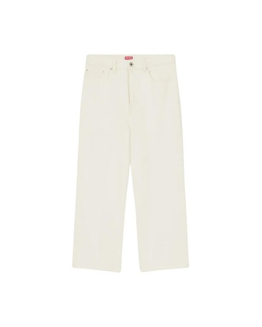 KENZO White Cropped Trousers