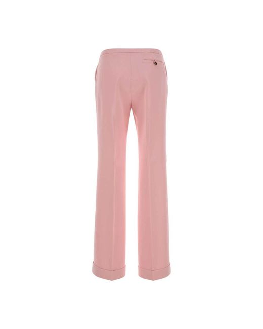 Alberta Ferretti Pink Straight Trousers