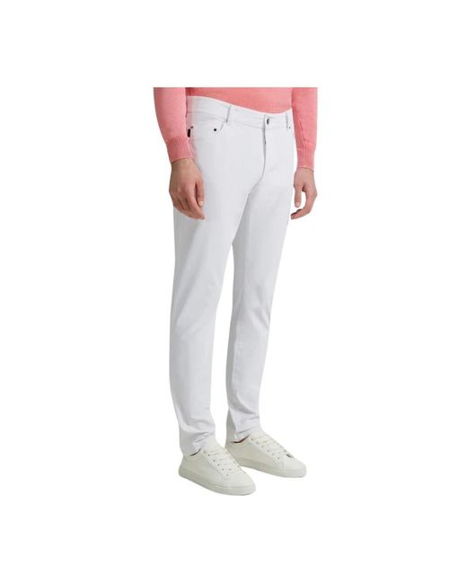 Pantaloni bianchi elasticizzati slim fit surflex di Rrd in White da Uomo