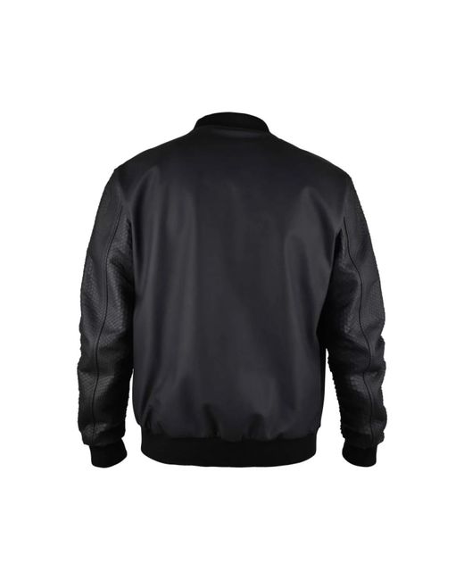 Philipp Plein Python-Effekt Leder Bomberjacke in Blue für Herren